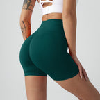 Summer New High-Waisted Butt-Lifting Fitness Pants For Women, Sports Tummy Control Cycling Leggings, Peach Butt Yoga Shorts