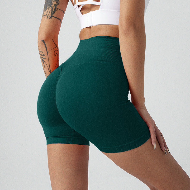 Summer New High-Waisted Butt-Lifting Fitness Pants For Women, Sports Tummy Control Cycling Leggings, Peach Butt Yoga Shorts