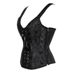 Halter Neck Zipper Jacquard Pattern Ladies Shapewear