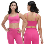 Square Neck Strappy Sports Bra – Padded Crop Top for Yoga & Gym