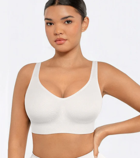 Women’s Wireless Seamless Bra with Wide Straps – Supportive Shaping Bra for Everyday Comfort