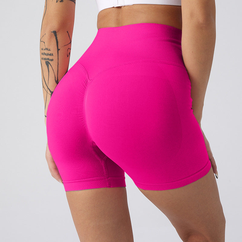 Summer New High-Waisted Butt-Lifting Fitness Pants For Women, Sports Tummy Control Cycling Leggings, Peach Butt Yoga Shorts