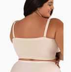 Plus Size Bandeau Bra, Wireless Comfort Shapewear Bra With Fixed Cups, Silicone Anti Slip Strips, Removable Straps Strapless Bra
