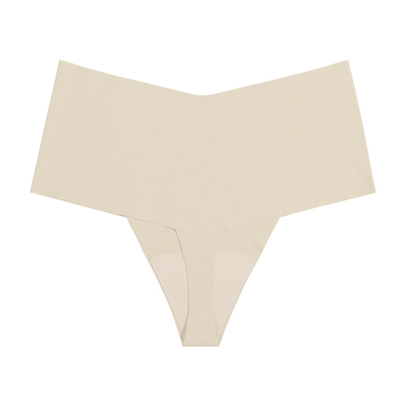 Women’s High Waist Seamless Underwear – Ice Silk Breathable Panties with Cotton Crotch