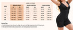 Size guide for a shapewear garment with a model wearing the product.