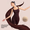 Curvy Dark-chocolate-colored Back-release Shapewear Bodysuit With Built-in Cups For Women