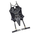 Shapewear No-Show Temptation Set Leather Cutout Bodysuit