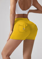 V-Waist Seamless Workout Shorts for Women – Butt Lifting Yoga & Running Shorts with Pockets