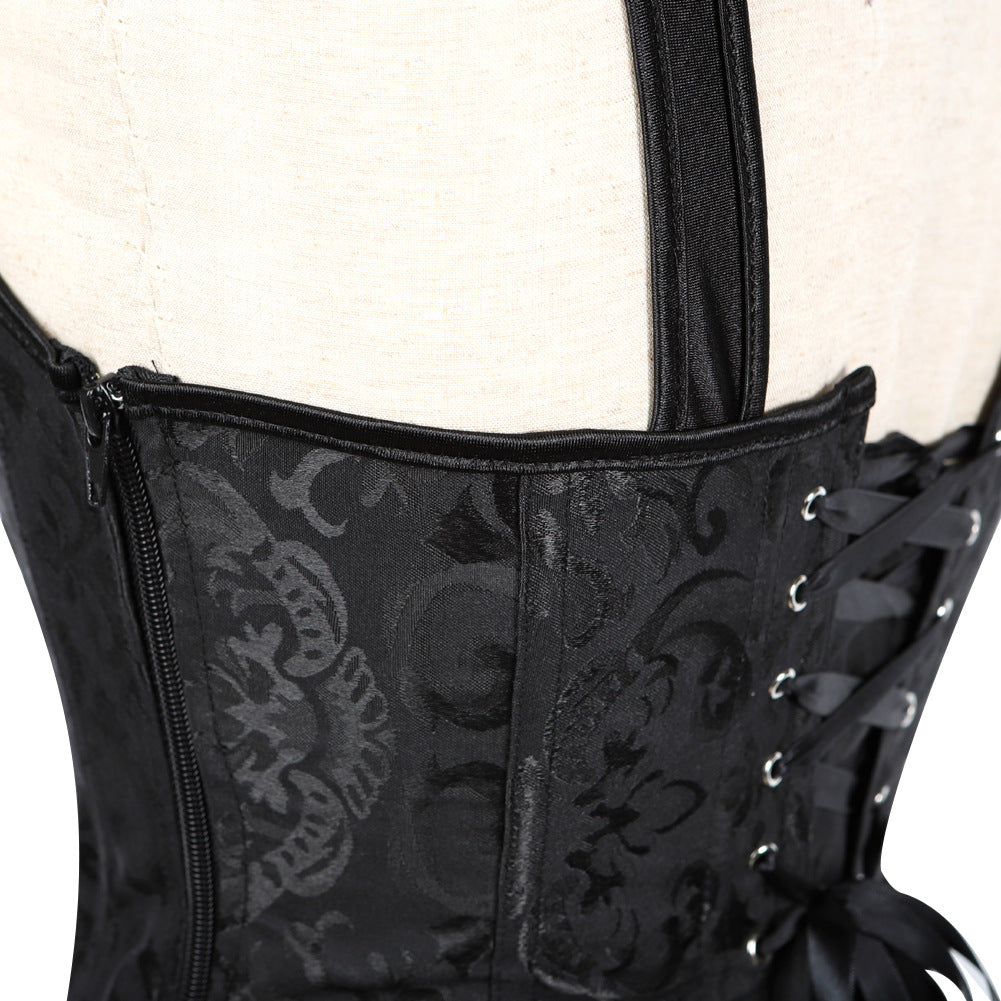Halter Neck Zipper Jacquard Pattern Ladies Shapewear