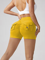 V-Waist Seamless Workout Shorts for Women – Butt Lifting Yoga & Running Shorts with Pockets