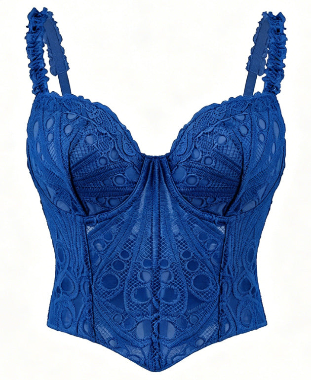 European And American Cut Out Corset Chest Vest Asymmetrical Floral Retro French Fishbone Tight Waist Corset Shapewear