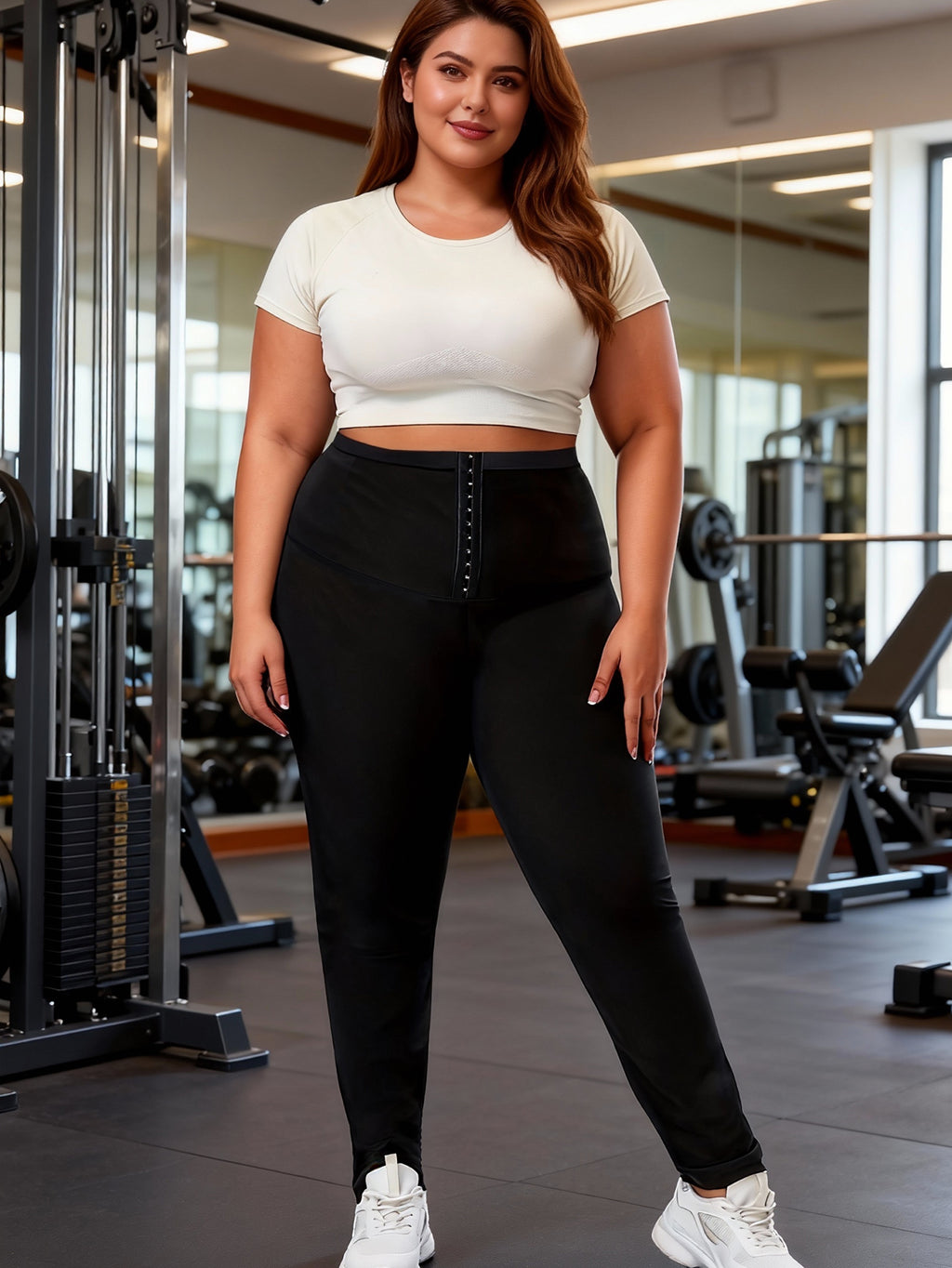 Women Sauna Sweat Pants, High Waist Compression Slimming Capri Leggings, Hot Thermo Workout Pants For Fat Burning Weight Loss, For Gym & Daily Wear