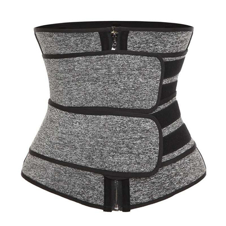 Zipper Double Belt Sauna Waist Trainer Postpartum Recovery Sweat Belt Tummy Control