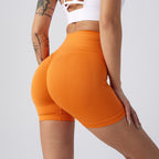 Summer New High-Waisted Butt-Lifting Fitness Pants For Women, Sports Tummy Control Cycling Leggings, Peach Butt Yoga Shorts
