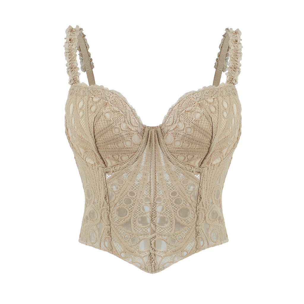 European And American Cut Out Corset Chest Vest Asymmetrical Floral Retro French Fishbone Tight Waist Corset Shapewear