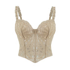 European And American Cut Out Corset Chest Vest Asymmetrical Floral Retro French Fishbone Tight Waist Corset Shapewear