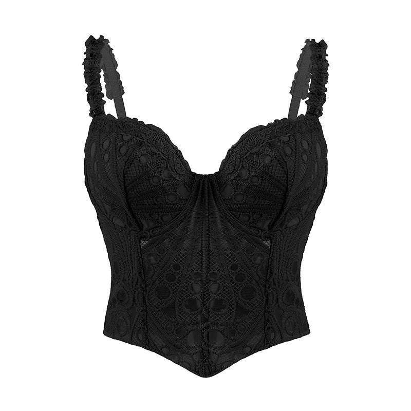European And American Cut Out Corset Chest Vest Asymmetrical Floral Retro French Fishbone Tight Waist Corset Shapewear