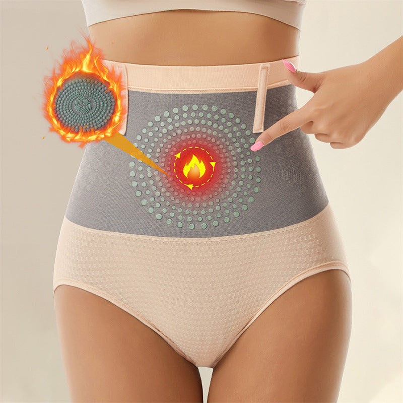 Cross-Border Seamless High-Waisted Warm Tummy Control Pants Postpartum Body Shaping Pants Plus Size Waist Cincher Butt Lift Anti-Roll Underwear