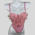 Heavy-duty Rhinestone-embellished Mesh Floral Shapewear Corset