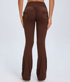 High-Waist Flared Yoga Pants with Pockets - Sculpted Studio Fit