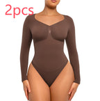 Plus Size Postpartum Hip Lifting Seamless Shapewear 2pcs