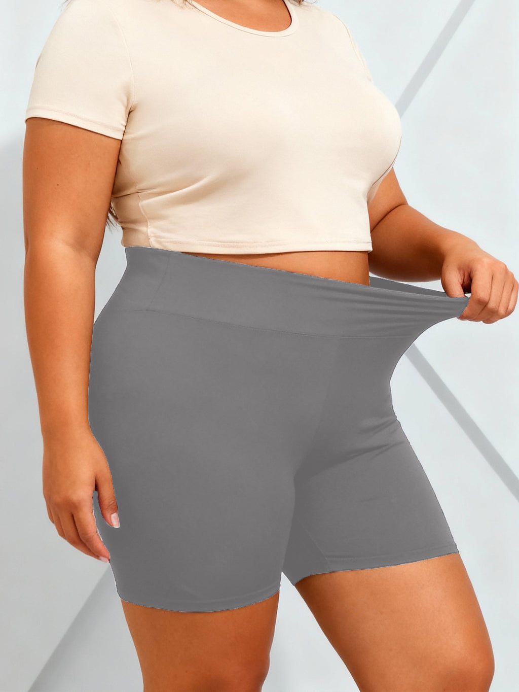 Plus Size Biker Shorts For Women High Waist Tummy Control Soft Stretch Workout Yoga Compression Shorts