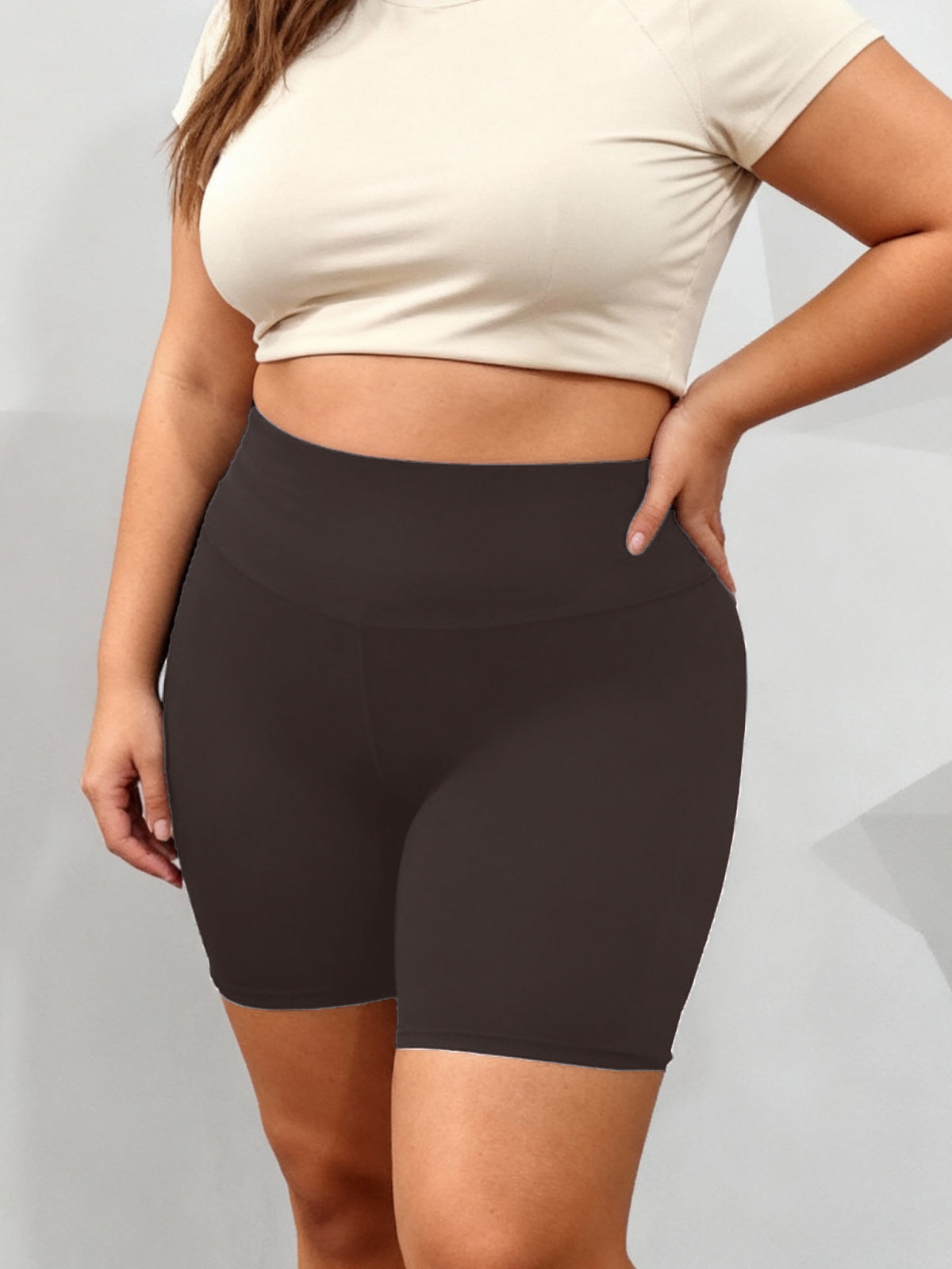 Plus Size Biker Shorts For Women High Waist Tummy Control Soft Stretch Workout Yoga Compression Shorts