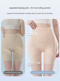 High-waist Tummy Control Pants For Women, Summer Ice Silk Thin Style, Seamless Shaping Underwear With Herringbone Design, Anti-exposure, Butt-lifting, Body-sculpting Leggings-skin
