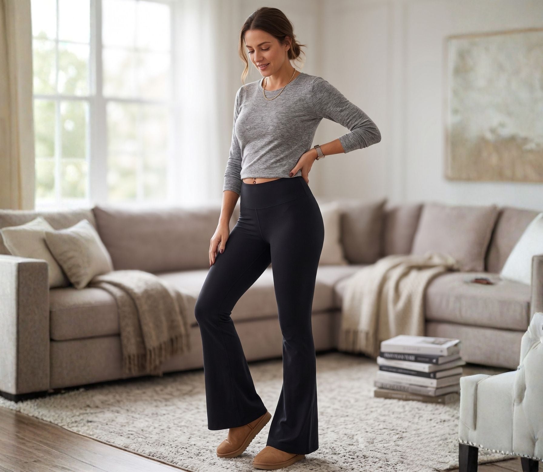 3-Pack Flare Yoga Pants - Soft High-Waist Studio Set
