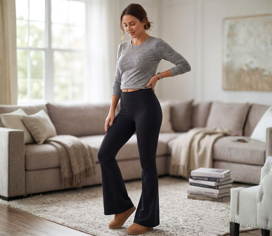 3-Pack Flare Yoga Pants - Soft High-Waist Studio Set