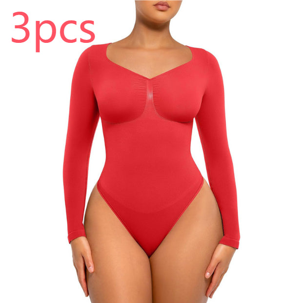 Plus Size Postpartum Hip Lifting Seamless Shapewear 2pcs