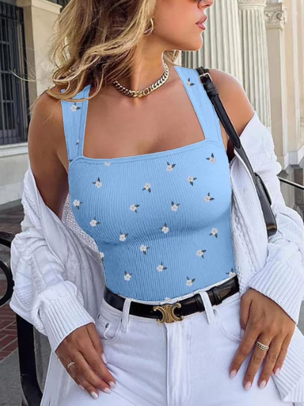 3 Pack Women’s Summer Jumpsuit – Baby Blue Cherry Print, Vintage Chic Romper Set