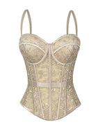 Cross-Border European And American Style Lace Bra With Camisole For Women, High-End Outerwear Shapewear With Push-Up Fishbone Bra