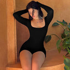Long Sleeve Backless Yoga Jumpsuit for Women – High Waist Seamless Butt Lifting Bodysuit