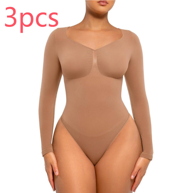 Plus Size Postpartum Hip Lifting Seamless Shapewear 2pcs