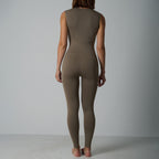 Seamless Shapewear Fitness Yoga Sleeveless Zipper High Elastic Nude Feel Running Body Shaping Trousers Jumpsuit
