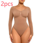 Plus Size Postpartum Hip Lifting Seamless Shapewear 2pcs