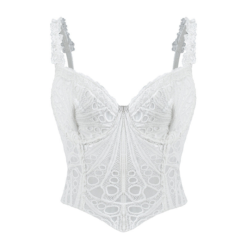 European And American Cut Out Corset Chest Vest Asymmetrical Floral Retro French Fishbone Tight Waist Corset Shapewear