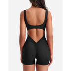 Pleated Fitness Jumpsuit – Soft Nude-Feel One-Piece