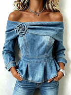 High-end Floral-decorated Waist-cinching Slimming Top