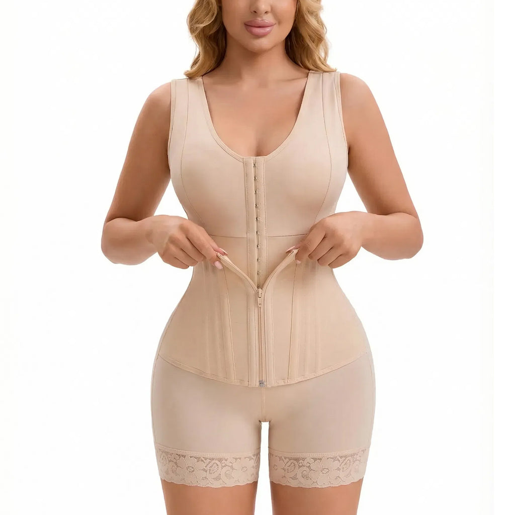 Women’s Colombian Faja Bodysuit, Overbust Sculpting Shapewear with Tummy Control & Butt Lift