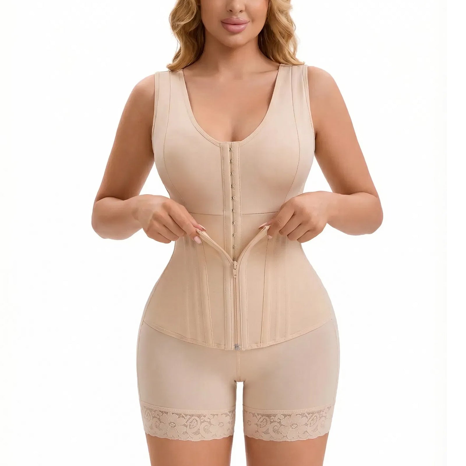 Women’s Colombian Faja Bodysuit, Overbust Sculpting Shapewear with Tummy Control & Butt Lift