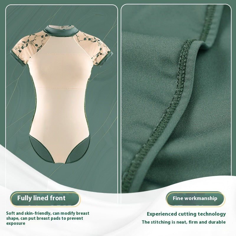 New Shapewear Stand Collar Short Sleeve Female Ballet Practice Clothes
