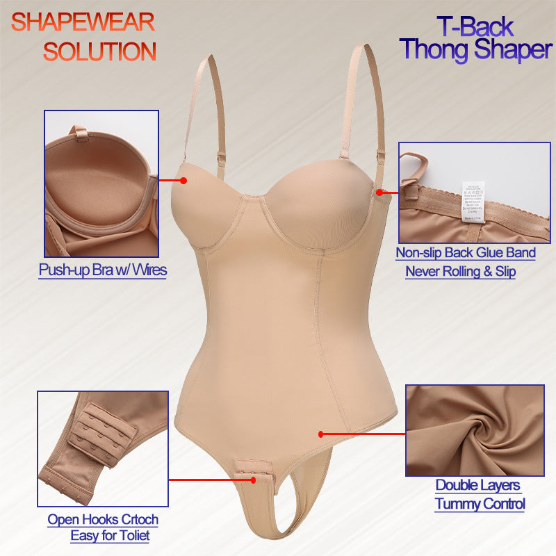 Strapless Triangle Plus-Size Shapewear Bodysuit For Evening Gowns