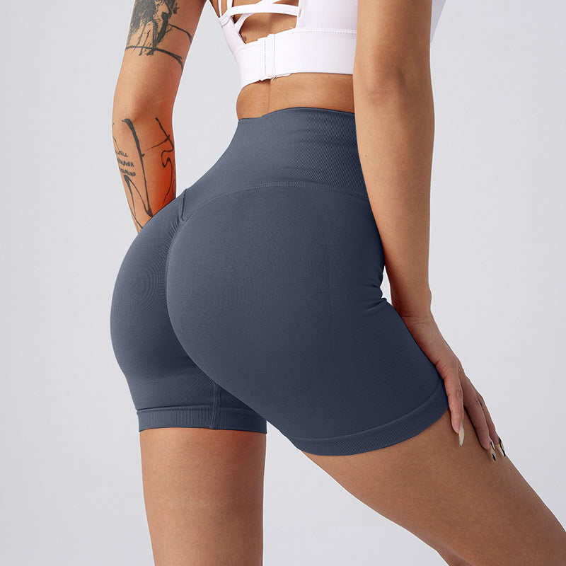 Summer New High-Waisted Butt-Lifting Fitness Pants For Women, Sports Tummy Control Cycling Leggings, Peach Butt Yoga Shorts