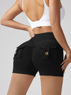 V-Waist Seamless Workout Shorts for Women – Butt Lifting Yoga & Running Shorts with Pockets