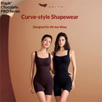 Curvy Dark-chocolate-colored Back-release Shapewear Bodysuit With Built-in Cups For Women