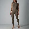 Seamless Shapewear Fitness Yoga Sleeveless Zipper High Elastic Nude Feel Running Body Shaping Trousers Jumpsuit