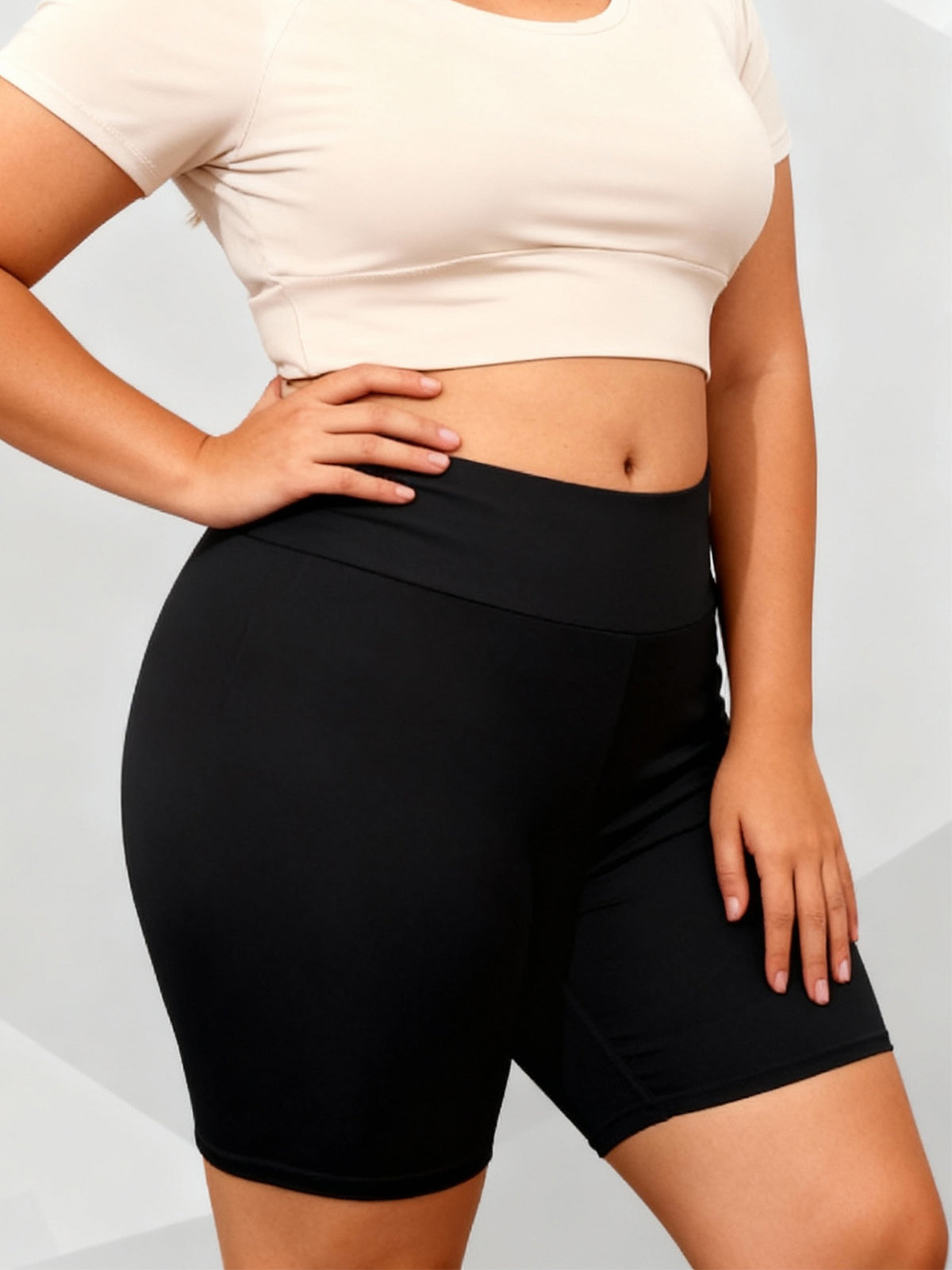 Plus Size Biker Shorts For Women High Waist Tummy Control Soft Stretch Workout Yoga Compression Shorts