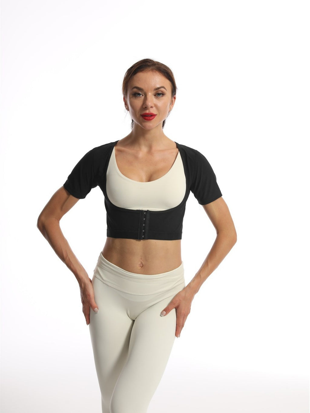 New Style Buttoned Compression Sweat-Enhancing Vest, Posture-Correcting Shapewear, Fitness Back-Enhancing Tank Top With Long Sleeves